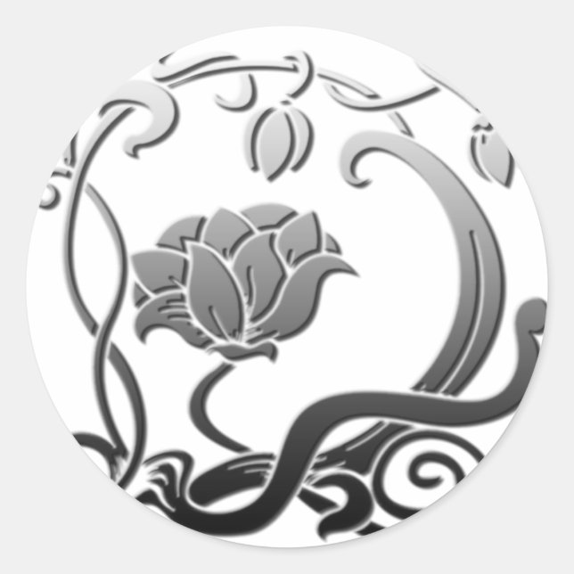 Feine Coole Blume Niedlich Giro Retro Runder Aufkleber (Vorderseite)