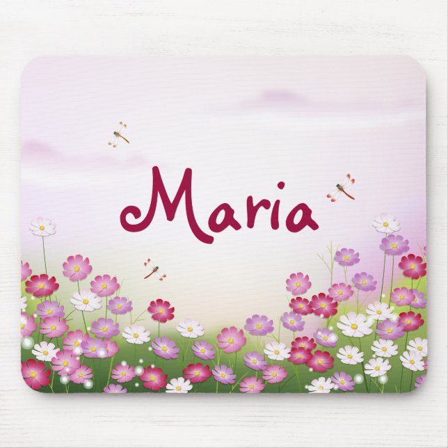 Feine Coole Niedliche Girly Retro Blumenmode Mousepad (Vorne)