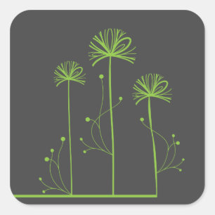 Feine Coole Niedliche Girly Retro Blumenmode Quadratischer Aufkleber