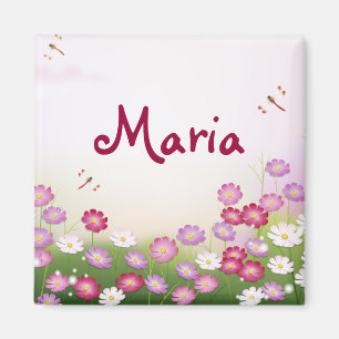 Feine Coole Süße Mädchen Retro Blumenmode Magnet