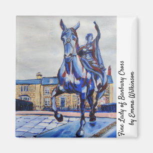 Feine Dame des Banbury Cross, farbenfrohe Originel Magnet