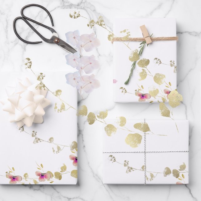 Feine Eleganz Blütentaufe Geschenkpapier Set (Von Creator hochgeladen)