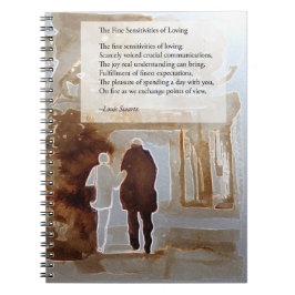 Feine Empfindlichkeit des liebevollen gewundenen Notizblock