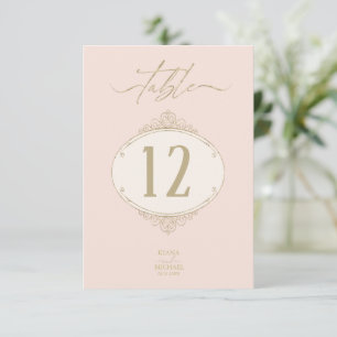 Feine Filigran-Gold-Hochzeitstisch-Nummer ID870 Einladung