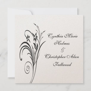 Feine Floral Metallic Gold & Black Wedding Einladu Einladung