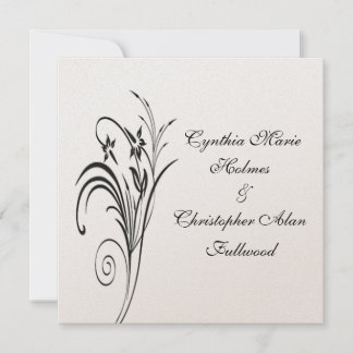 Feine Floral Metallic Gold & Black Wedding Einladu Einladung