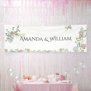 Feine Florale Aquarell-Hochzeit Banner