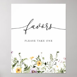 Feine Gelbe Wildblume - Zeichen Poster