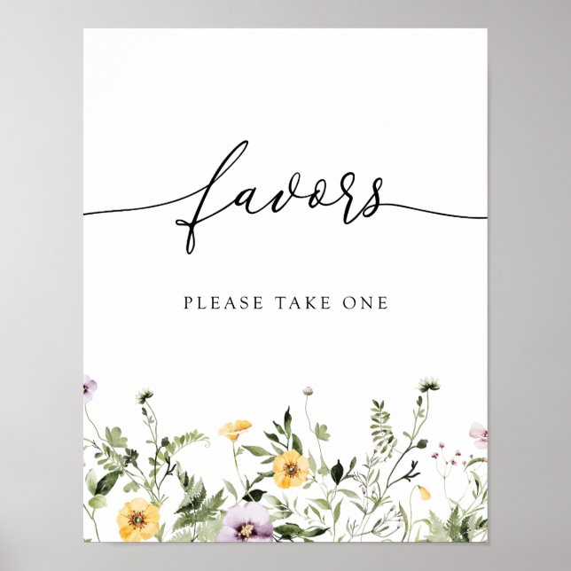 Feine Gelbe Wildblume - Zeichen Poster (Vorne)