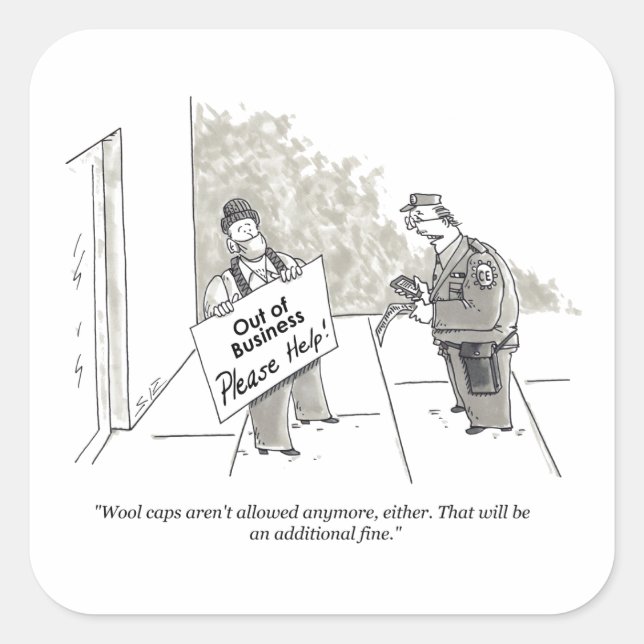 Feine, große quadratische Aufkleber (Vorderseite)