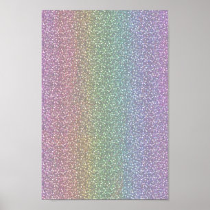 Feine Imitate Glitzer Glitzern Shiny Rainbow Pearl Poster