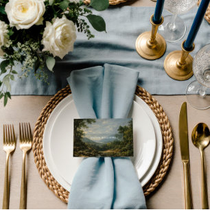 Feine Kunst Landschaft Hochzeit Romantisch blau Platzkarte