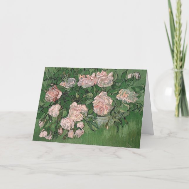 Feine Kunst Van Gogh der rosa Rosen-(F595) Karte (Vorderseite)