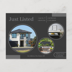 Feine Linien Just Listed Immobilienmakler Neutral Postkarte