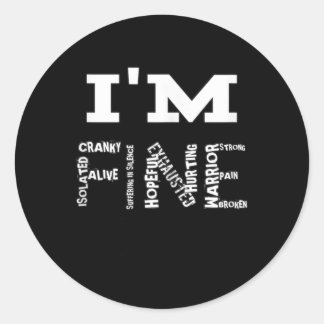 Feine Neuropathie Schmerzen Fibromyalgie Bewusstse Runder Aufkleber