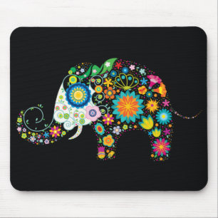 Feine Niedliche Blume Elephant Floral Fashion Mousepad