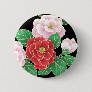 Feine Niedliche Coole Girly Retro Blumenmode Button