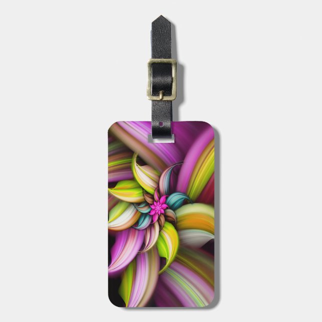 Feine Niedliche Coole Girly Retro Blumenmode Gepäckanhänger (Vorderseite vertikal)