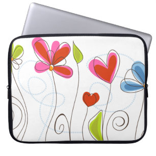 Feine Niedliche Coole Girly Retro Blumenmode Laptopschutzhülle