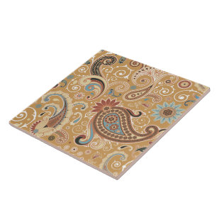 Feine Paisley-Kühle-Süße-Mädchen-Retro-Mode Fliese