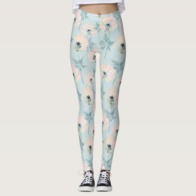 Feine rosa Anemone. Leggings (Vorderseite)