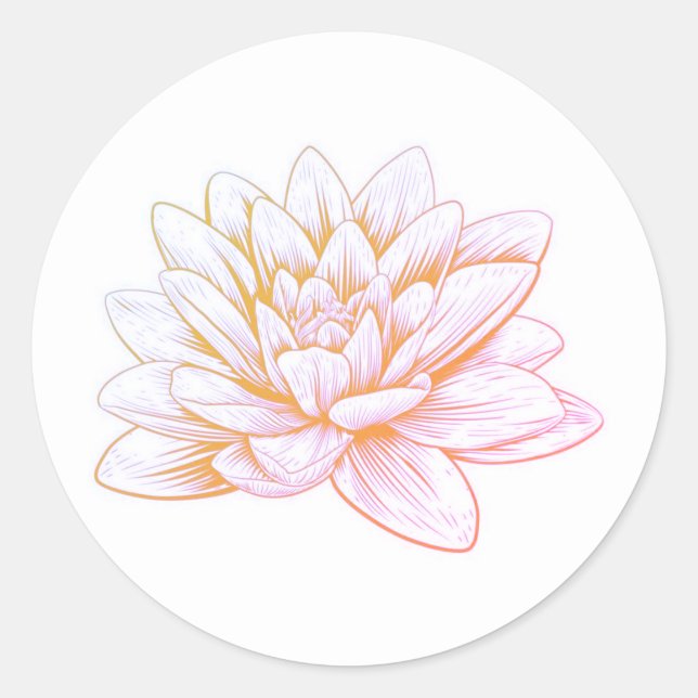 Feine Rosa Lotus Blume Klassischer Rundsticker Runder Aufkleber (Vorderseite)