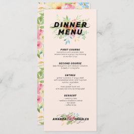 Feine rosa und gelbe Blumen, Blumenstrauß und Must Einladung