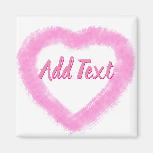 Feine rosa Watercolor Herzform Magnet