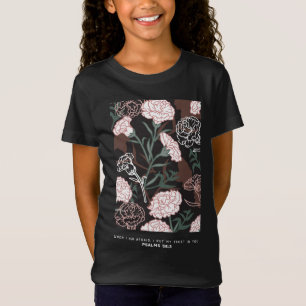 Feine rosafarbene Nelken mit grünen Blätter T-Shirt
