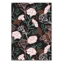 Feine rosafarbene Nelken mit grünen Blätter Tischnummer