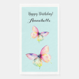 Feine rosafarbene Schmetterlinge in Pastellfarben Serviette