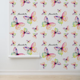 Feine rosafarbene Schmetterlinge in Pastellfarben Tapete
