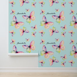 Feine rosafarbene Schmetterlinge in Pastellfarben Tapete