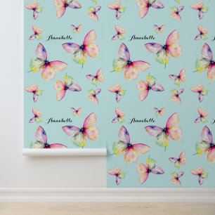 Feine rosafarbene Schmetterlinge in Pastellfarben Tapete