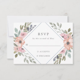 Feine Rose | Hochzeit RSVP Karte