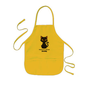 Feine schwarze Katze - Eigenes Halloween Kinderschürze