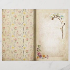 Feine Vintage Zeitschrift mit floraler Schrift