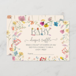 Feine Wildblume Blumengarten Windeln Raffle RSVP Karte