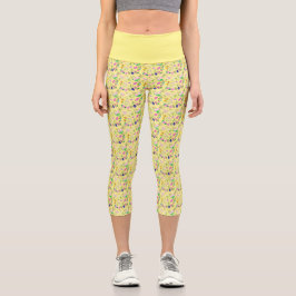 Feine Wildblume in hellgelber Farbe. Capri Leggings