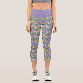 Feine Wildblume in lila. Capri Leggings