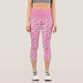 Feine Wildblume in Rosa. Capri Leggings