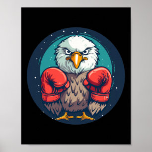 Feiner Adler mit Boxhandschuhen für einen mächtige Poster