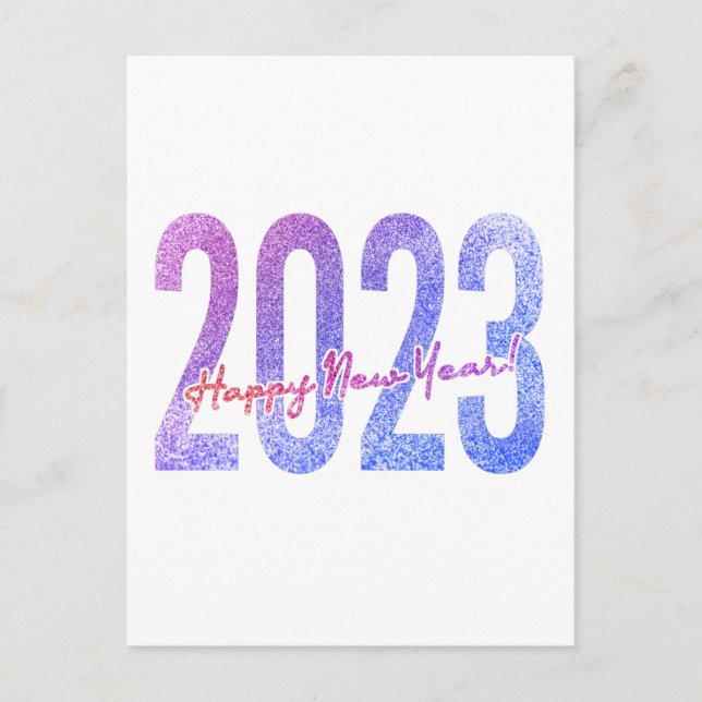 Feiner Glitzer - Frohes Neues Jahr 2023 Postkarte (Vorderseite)