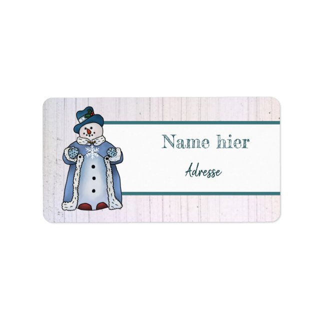 Feiner Schneemann Adressaufkleber (Vorne)