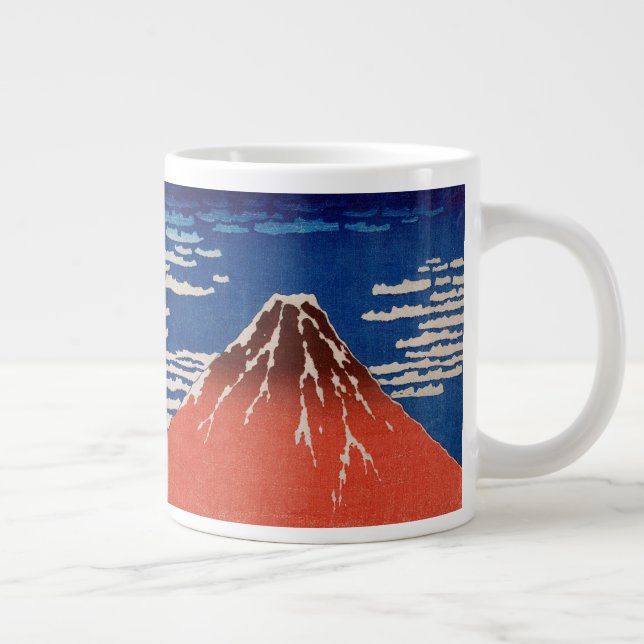 Feiner Wind, klarer Morgen (Red Fuji) Jumbo-Tasse (Rechts)