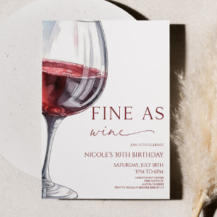 Feines As Wine Elegante Rote Weine Geburtstagspart Einladung