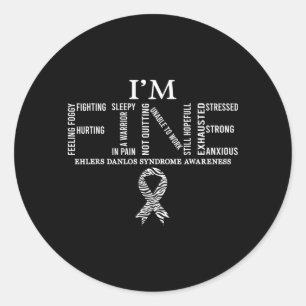 Feines Ehlers-Danlos-Syndrom Eds-Bewusstseins-Zebr Runder Aufkleber