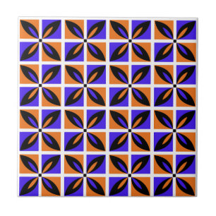 Feines geometrisches Blumendesign Fliese