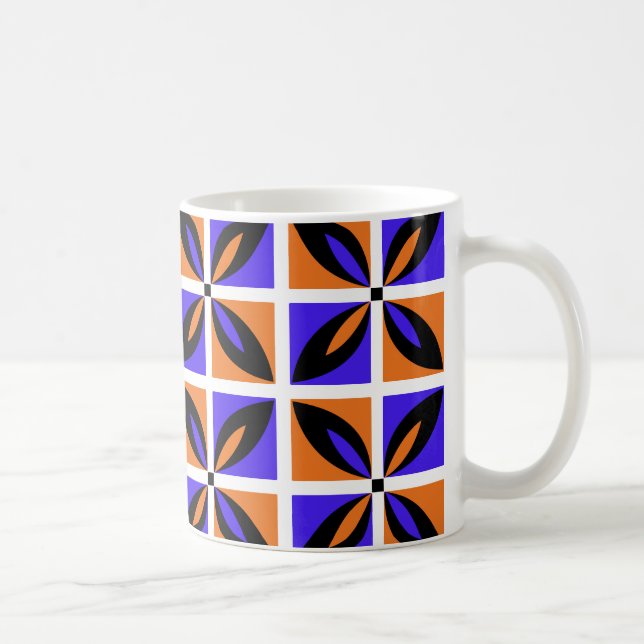 Feines geometrisches Blumendesign Kaffeetasse (Rechts)