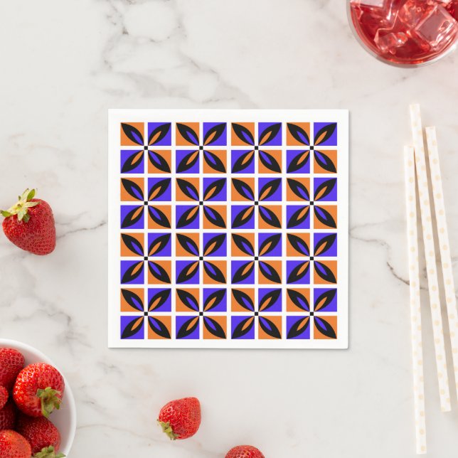 Feines geometrisches Blumendesign Serviette (Beispiel)